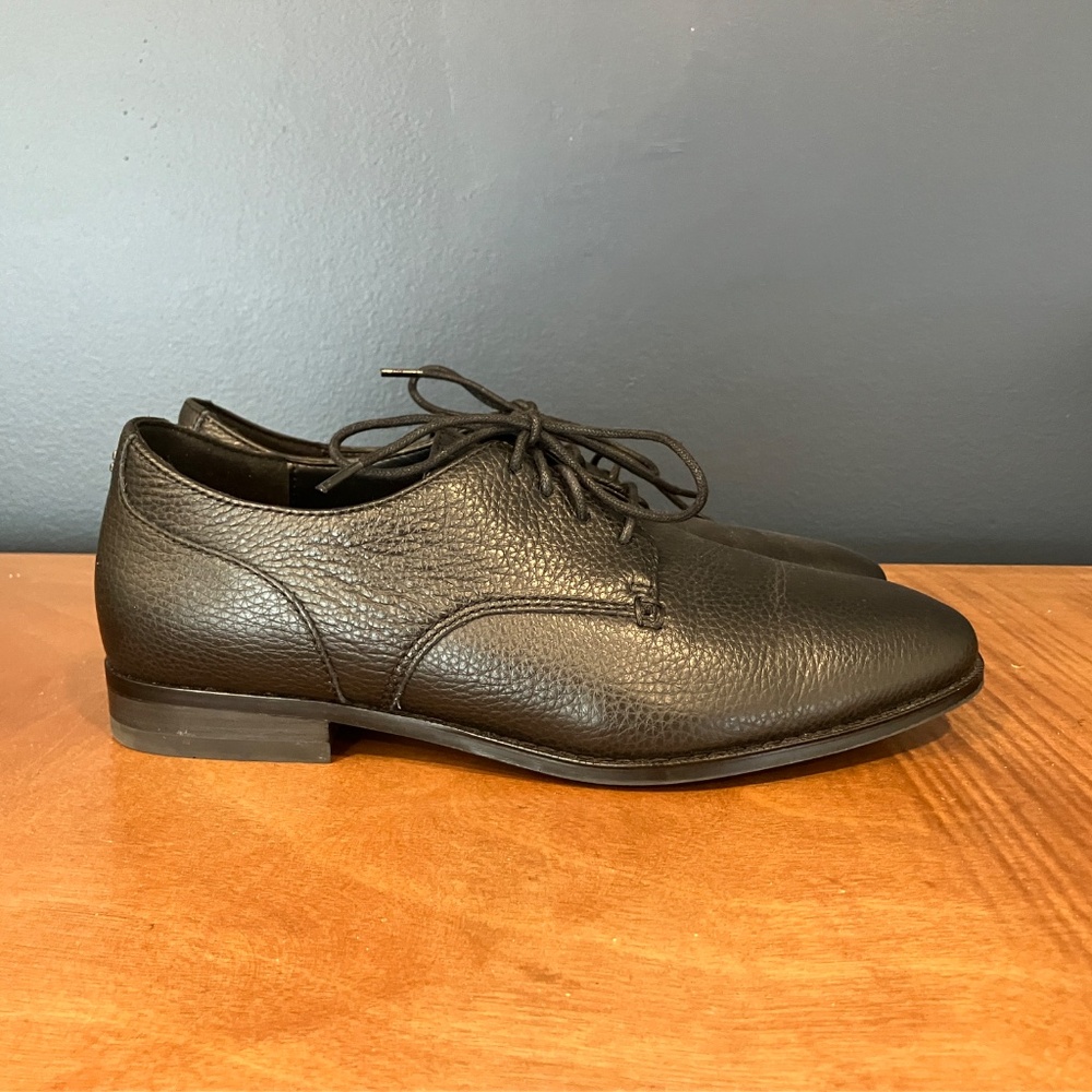 Coach Black Pebbled Leather Lace up Derby Shoes. Men's size 8D